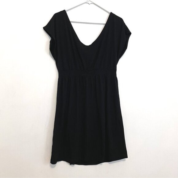 VENUS Printed Beach Dress Empire Waist Dress / Swimsuit Cover Up Black Boho XL - Picture 9 of 12